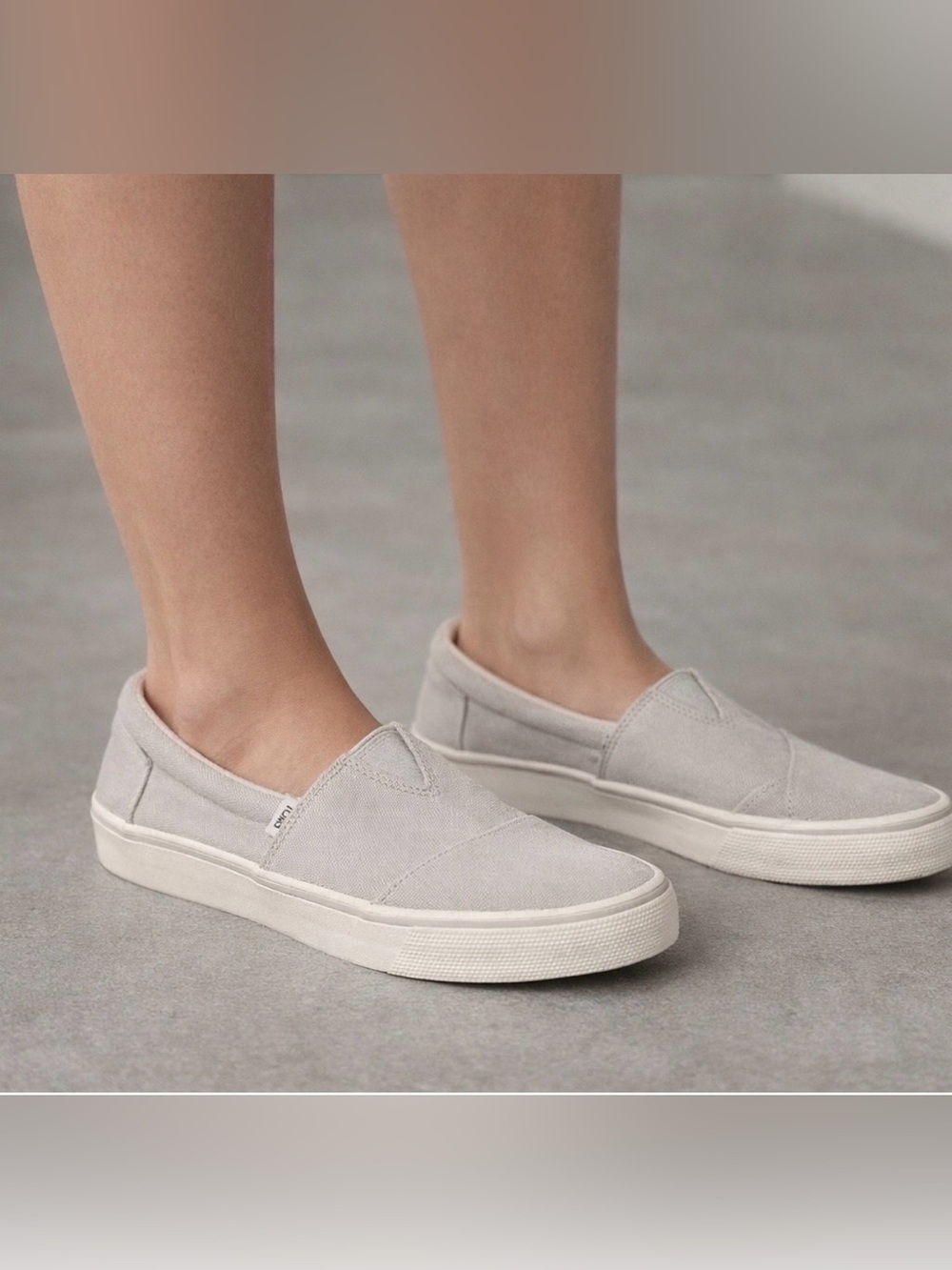 Toms Women's Slip-On Sneakers in Light Gray